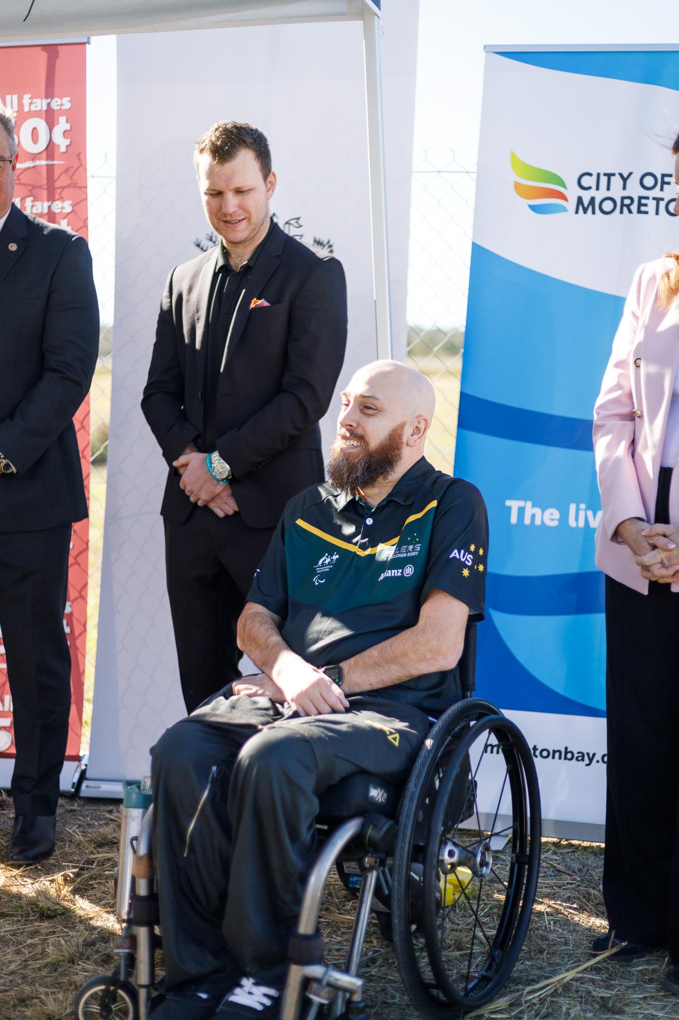 Michael Ozanne at the announcement of the new Moreton Bay Indoor Sports Centre.