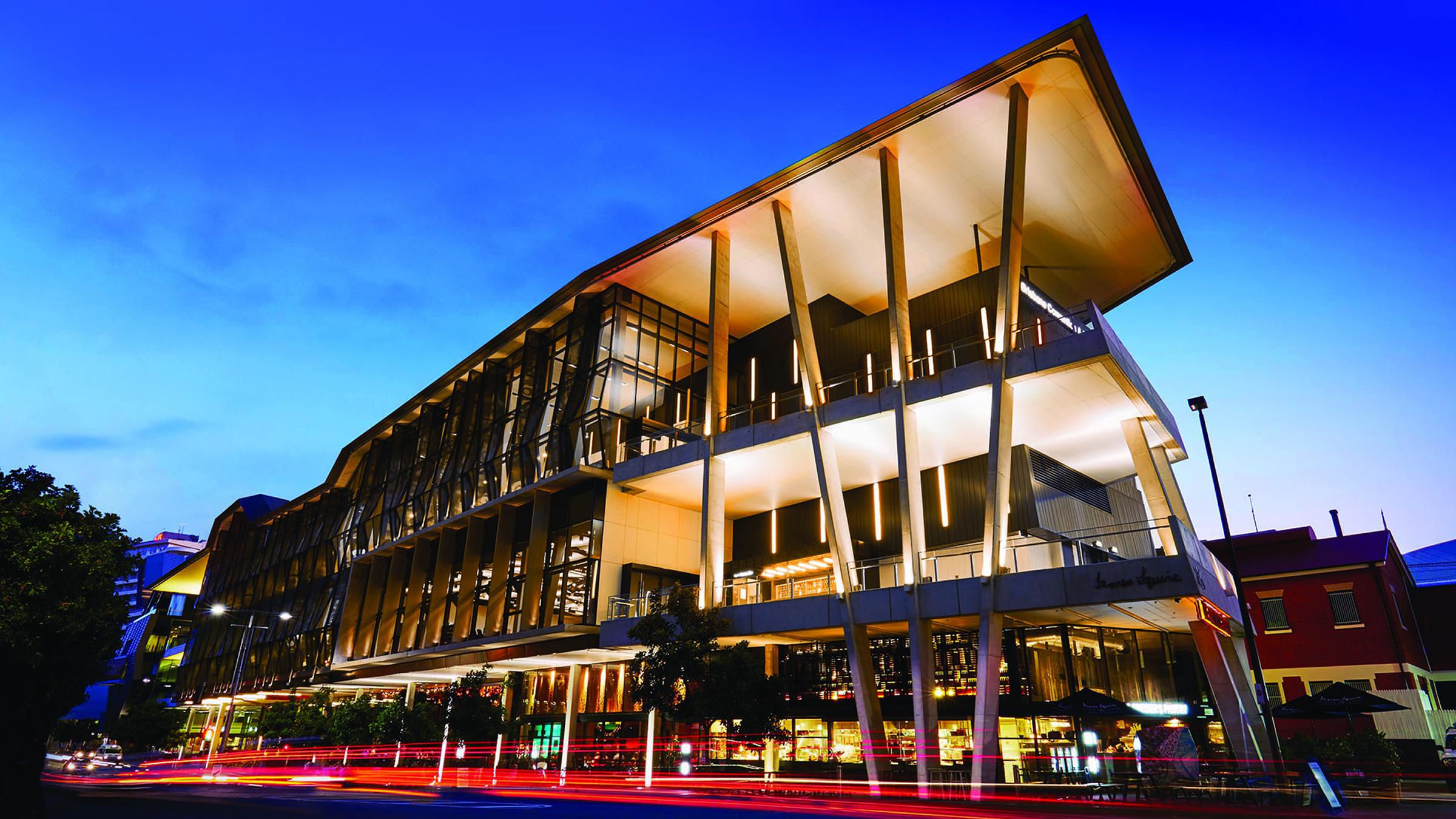 Exterior view of Brisbane Convention and Exhibition Centre on Grey Street 