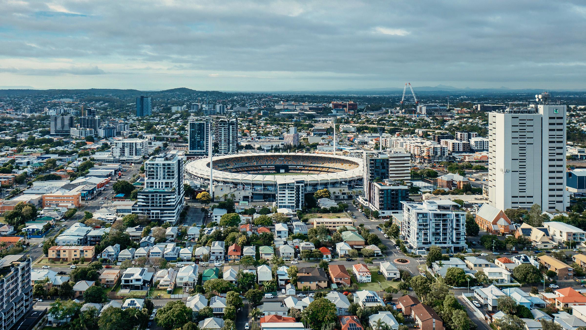 Aerial view of  the Brisbane Cricket Ground