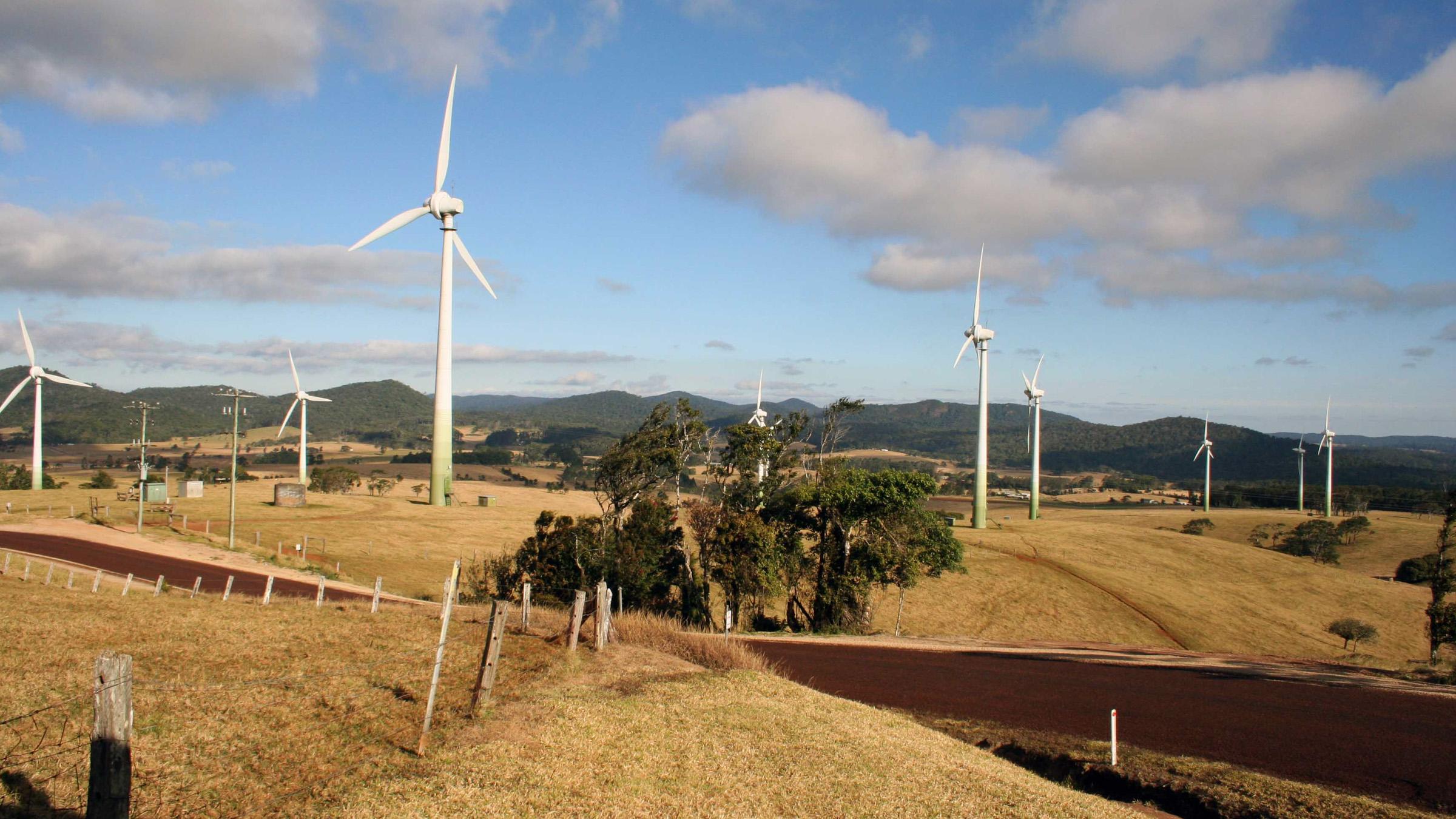Wind turbines at Windy Hill Wind Farm